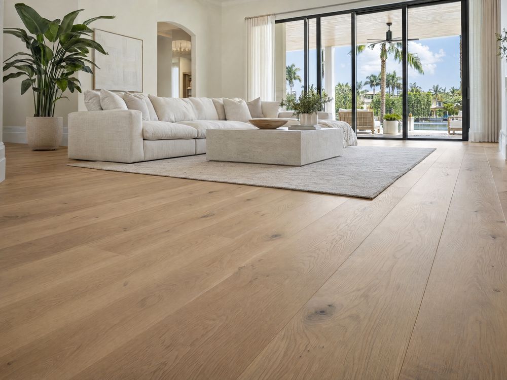 Wide-plank wood-look flooring installation